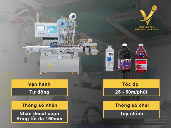 Máy dán nhãn chai vuông 3 mặt HLST2000E